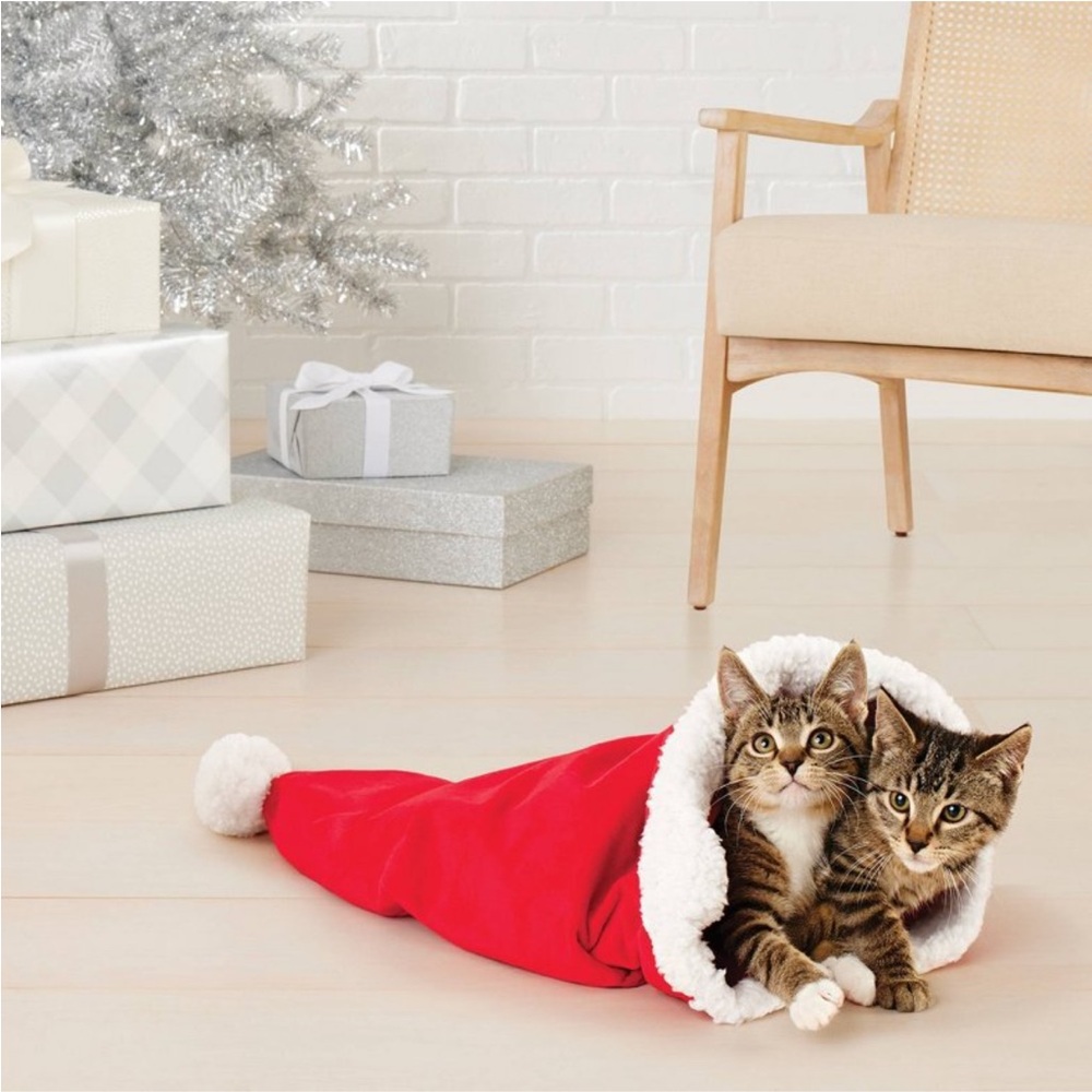 Red Santa Hat Cat Bed